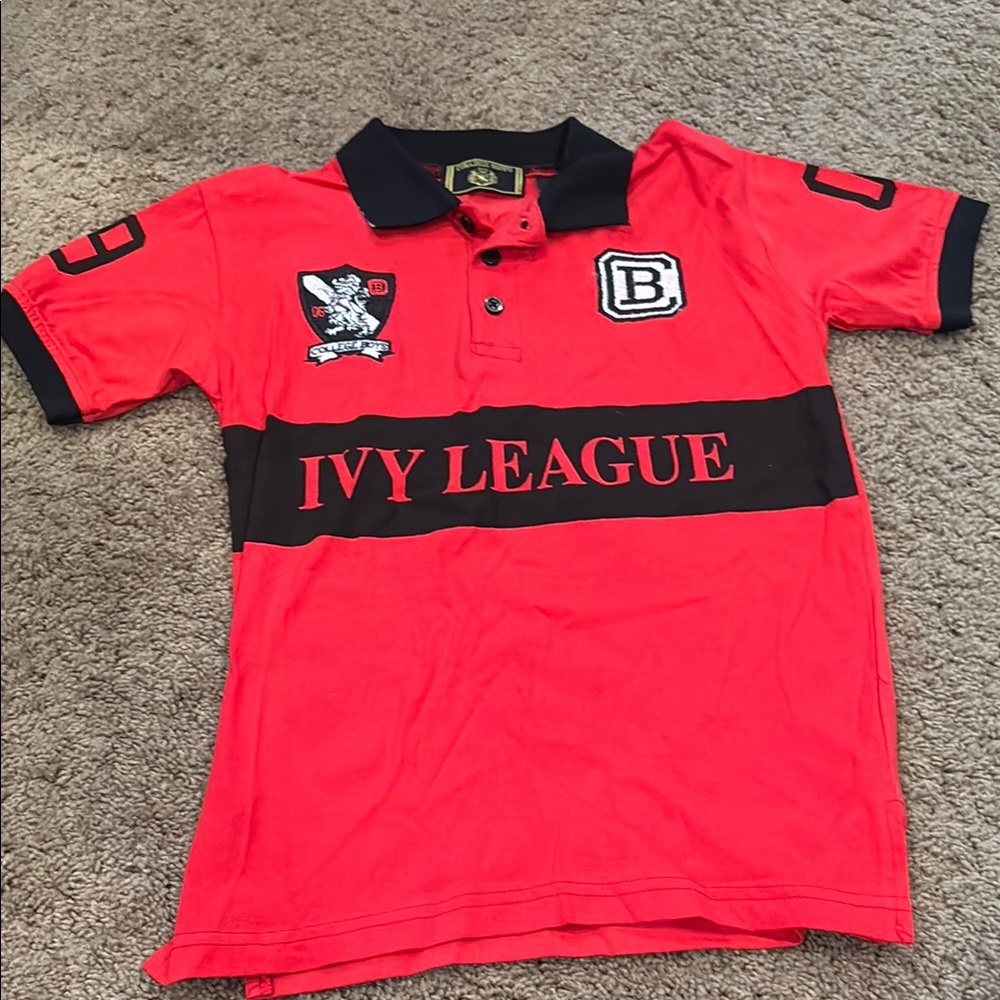 League Red and Black Polo Shirt Casual Sporty Design